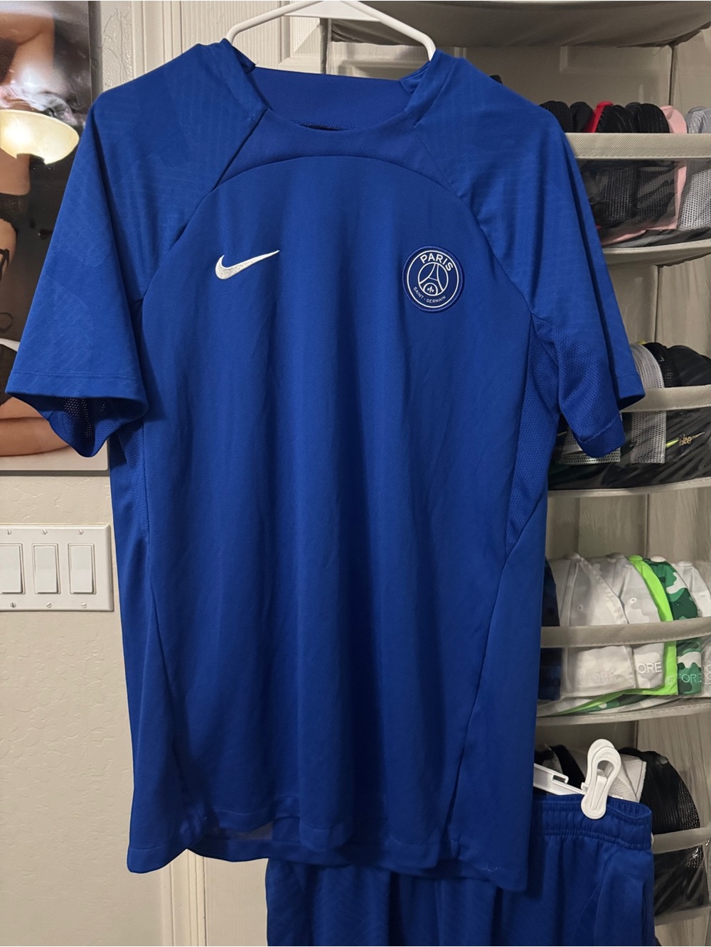 Nike Royal Blue PSG Training Jersey with Embroidered Crest - Size L